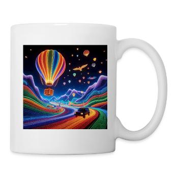Dreamlike ride in a luminous balloon - Mug - white - Right