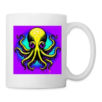 Krake - Tasse - Weiß - Rechts