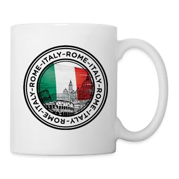 Italy Landmark Silhouette with Flag Colors - Mug - white - Right