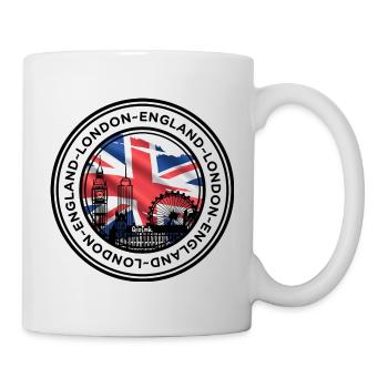 London Landmark Collage with Union Jack - Mug - white - Right