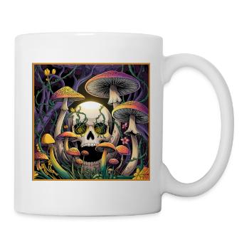 Mushroom Skull Fantasy Design for Nature Lovers - Mug - white - Right