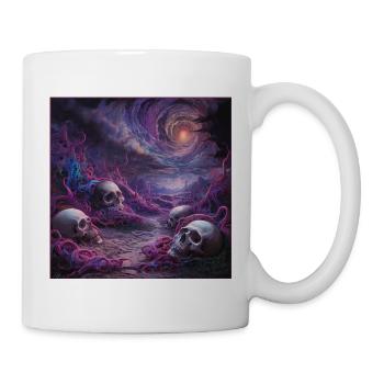 Kosmisches Schädelreich Kunstwerk - Tasse - Weiß - Rechts