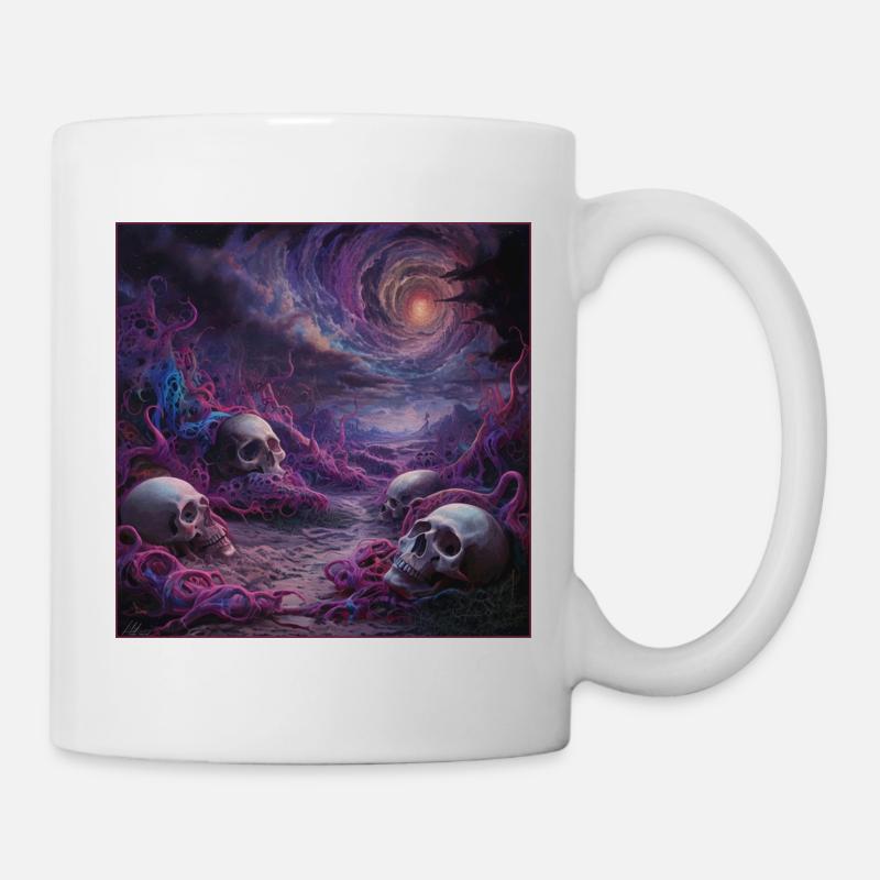 Kosmisches Schädelreich Kunstwerk - Tasse - Weiß
