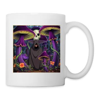 Mystischer Waldgeist mit leuchtenden Pilzen - Tasse - Weiß - Rechts