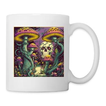 Mushroom Forest Skull Design - Mug - white - Right
