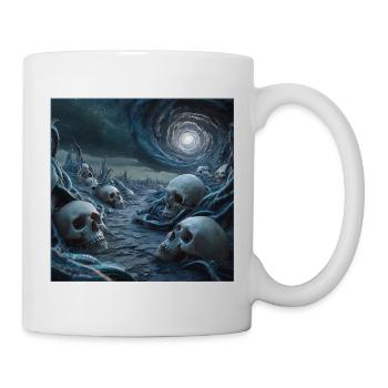 Eerie Skullscape Under Cosmic Swirl - Mug - white - Right