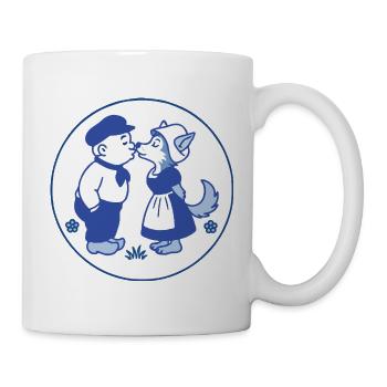 Delft bleu fermier côtes loup - Mug blanc - blanc - Droite