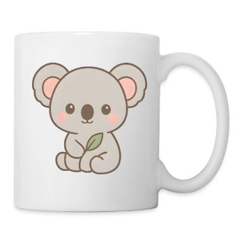Cute Koala Bear Design with Leaves - Mug - white - Right