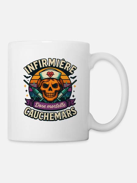 Nurse Halloween Deadly Dose Nightmares - Mug - white