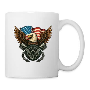 Patriotic Eagle with USA Flag - Mug - white - Right