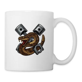 Snake with Pistons, Retro - Mug - white - Right