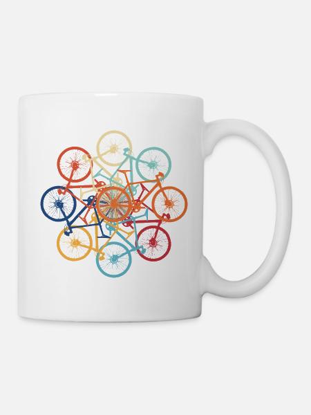 Fahrradkunst in bunten Farben - Tasse - Weiß