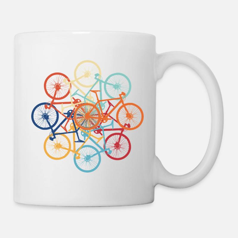 Fahrradkunst in bunten Farben - Tasse - Weiß