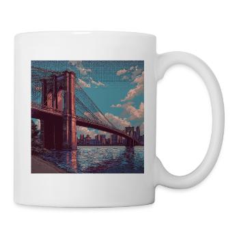 Panorama du pont de Brooklyn à New York - Mug blanc - blanc - Droite
