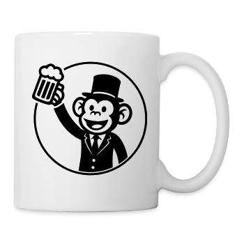 Affe Bräutigam Junggeselle Bier - Tasse - Weiß - Rechts