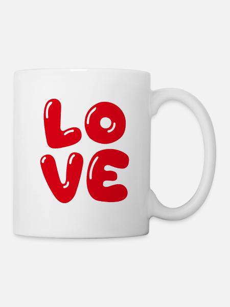 Design Amour rouge et artistique - Mug blanc - blanc