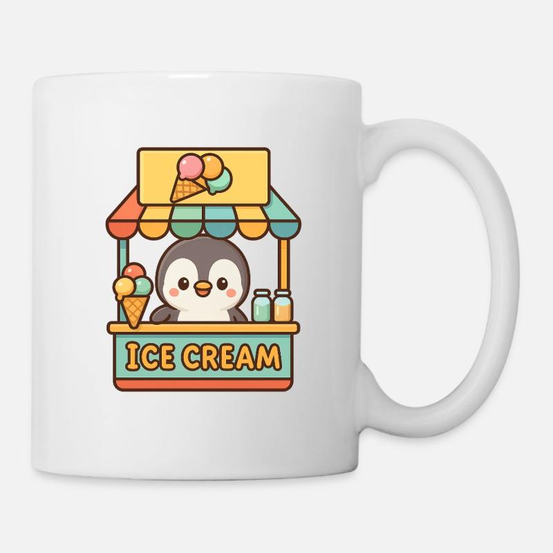 kleine pinguin verkoopt ijsjes - Mug - white