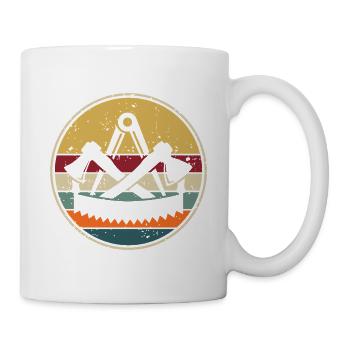 Zimmerer Zunftzeichen Zimmermann Handwerk Zunft - Tasse - Weiß - Rechts
