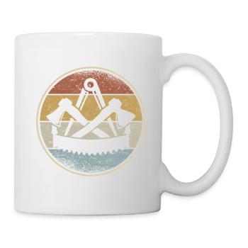 Zimmerer Zunftzeichen Zimmermann Handwerk Zunft - Tasse - Weiß - Rechts