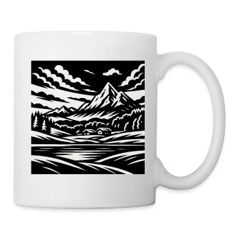 Alpine Landscape – Mountain Style Shirt - Mug - white - Right