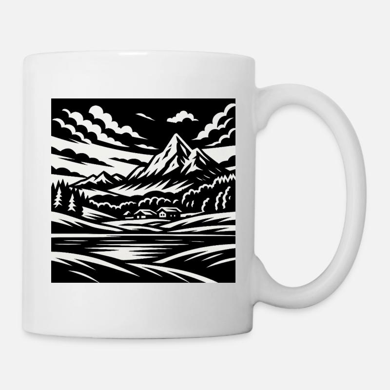 Paysage alpin – Chemise de style montagnard - Mug blanc - blanc