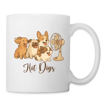 Lustige Hunde mit Ventilator - Hotdogs - Tasse - Weiß - Rechts