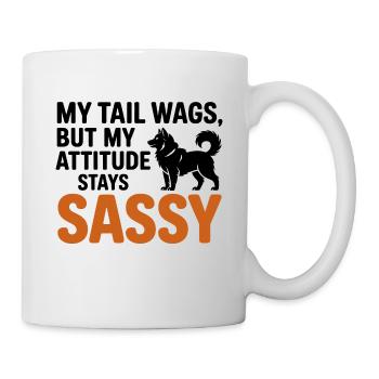 My Tail Wags But I’m Sassy Husky Dog  - Mug - white - Right