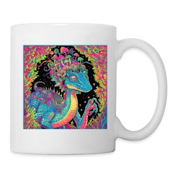 Psychedelischer Walddrache Illustration - Tasse - Weiß - Rechts