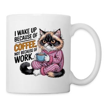 I Wake Up Because Of Coffee Cat - Mug - white - Right
