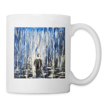 Abstract Cityscape with Rainy Night Atmosphere - Mug - white - Right