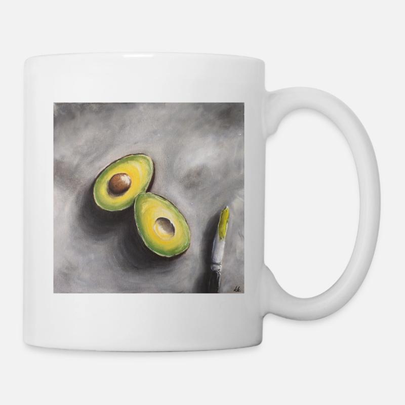 Minimalist Avocado Slice Illustration - Mug - white