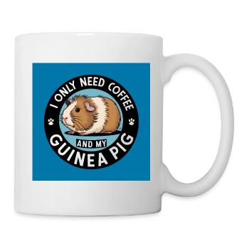 Meerschweinchen und Kaffee - Tasse - Weiß - Rechts