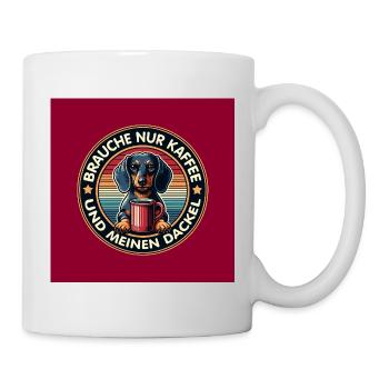 Dog design dachshund with coffee cup - Mug - white - Right