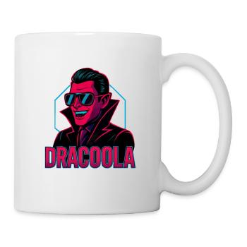 Dracula Dracoola Neon Retro Illustration - Tasse - Weiß - Rechts