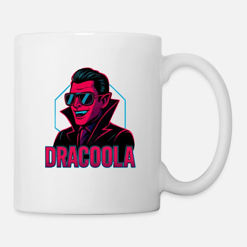 Dracula Dracoola Neon Retro Illustration - Mug - white