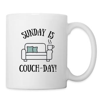 Sonntag ist Couch-Tag Design - Tasse - Weiß - Rechts