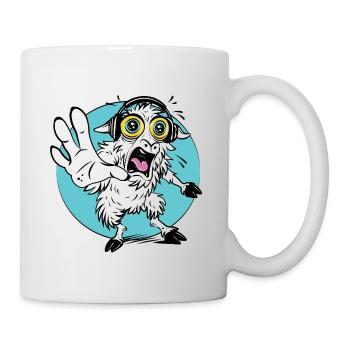 T-shirt de dessin animé de mouton choqué - Mug blanc - blanc - Droite