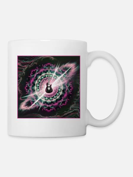Neon Cosmic Guitar Explosion - Tasse - Weiß