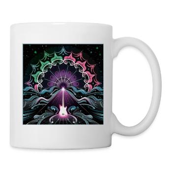 Neon Psychedelic Guitar Masterpiece - Mug - white - Right