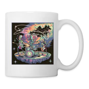 Cosmic Alien Rock Band Illustration - Mug - white - Right