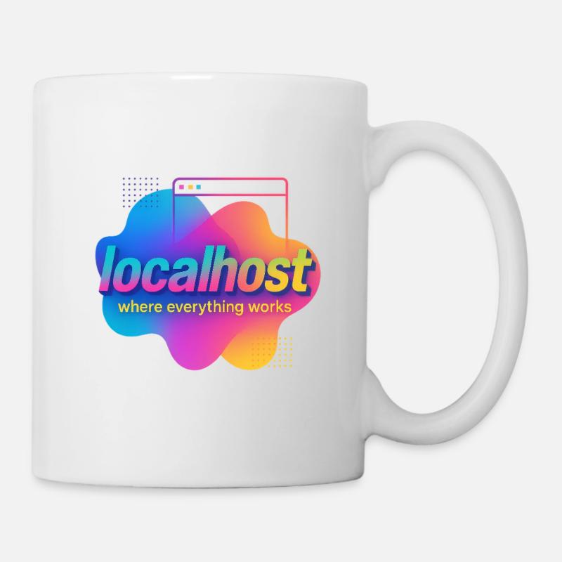Localhost Colorful Graphic Tee for Developers - Mug - white