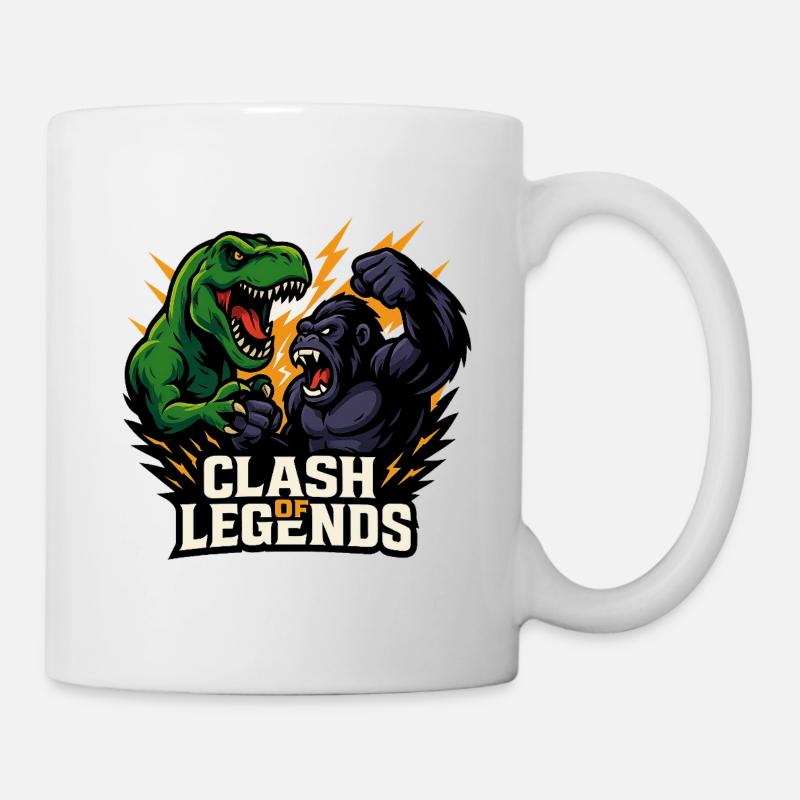 Dino contre gorille - Mug blanc - blanc