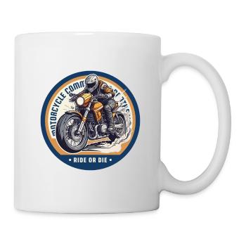 Motard Vintage Émotion Ride - Mug blanc - blanc - Droite