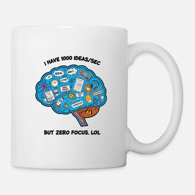 Kreative Brainstorming-Illustration - Tasse - Weiß