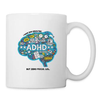 TDAH cerveau chaos illustration - Mug blanc - blanc - Droite
