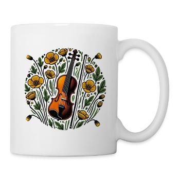Floral Violin Symphony Design - Mug - white - Right