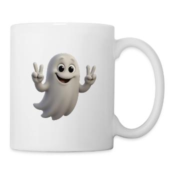 3D Render Cartoon Ghosts Design with Peace Sign - Mug - white - Right