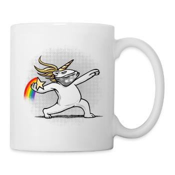 La licorne lance un arc-en-ciel - Mug blanc - blanc - Droite