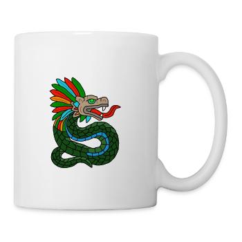 Quetzalcoatl – Aztekischer Federdrache - Tasse - Weiß - Rechts