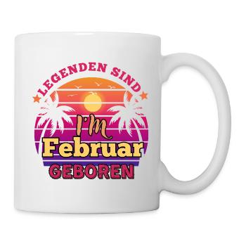 Legenden sind im Februar geboren -Geburtstag retro - Tasse - Weiß - Rechts